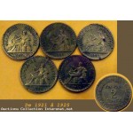 5 pieces de monnaie fran�aise 2 francs chambre de commerce industrie 1931 a 1925