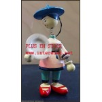 Ancienne Figurine CHinois, 0 en bois et ressort Jouet GOULA Espagne.
