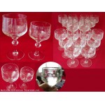 Anciens verres sur pieds en Cristal taill�s ** vin & porto ** 18 pieces 
