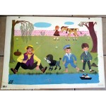 Ancienne affiche d'ecole * Elle accompagnait le livret de lecture 1968 * Ref B2
