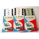 Lot de 3 diapos stereo carte le monde en couleur COLORELIEF