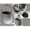 Ancien chaudron de chemin�e cuivre/bronze �tam�.