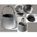 Ancien chaudron de chemin�e cuivre/bronze �tam�.