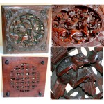 Superbe ! dessous-de-plat en bois exotique Teck (du Vietnam ?) 0