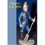 Pompier soldat du feu en plomb peint a la main G_B 1890