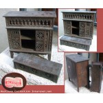 Ancien Lit Clos - art populaire Breton - meuble de poup�e - jouet.