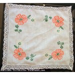 Ancien napperon - Coton - 30 X 27 cm - Ref:150548