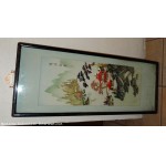 Ancien tableau de CHINE d�cors tout en en pierre ! et nacre ! des ann�es 1950/70