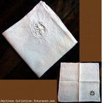 Ancien mouchoir_pochette_ fil de lin blanc broderie ajoure main