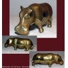 Hipopotame en bronze dore poli Art africain Guinee