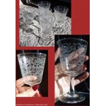 5 Anciens verres a pieds pour le vin en semi cristal 