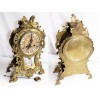 Belle pendule de chemin�e en bronze, au d�cor porcelaine de limoge