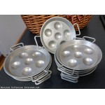 4 Assiettes a escargots en aluminium * Qte 6 