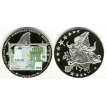 Piece de 100 euros metal kupfer Nikel argente orne de 2 micros billets