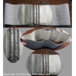 Large ceinture Elastique en lame de couleur argente