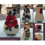 Vase Saint Cl�ment motif floral Hauteur 14,5 cm