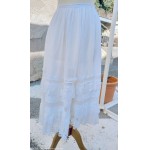Ancien jupon de coton blanc, dentelle taille 36